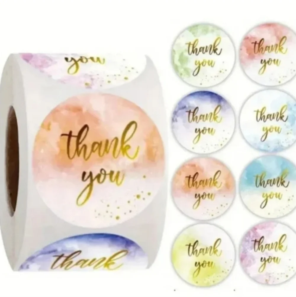 500 Pieces Roll Thank You Sealing Sticker